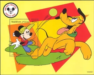 Maldives 1999 Disney/Mickey Mouse 70th/Pluto/Cartoons/Animation 1v m/s (ad1003) - Picture 1 of 1