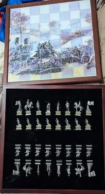 Rare Vintage Civil War Pewter Chess Set - Image 1 of 4