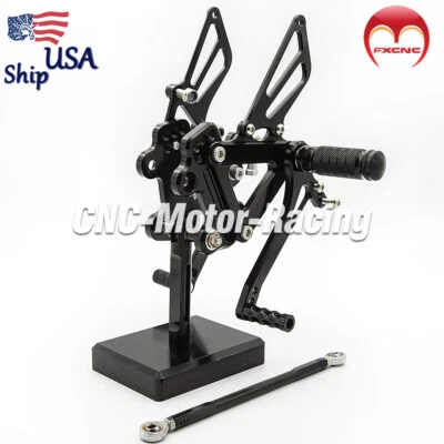CNC Rearsets Footpegs Footrest Pedals For Kawasaki Ninja ZX7R 1996-2003 97 99 01 - Изображение 1 из 4