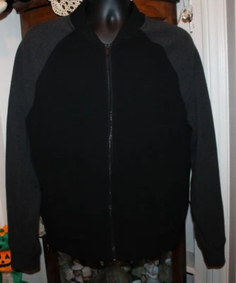 Express Men's Medium Grey and Black Zip Up Sweater Jacket - EUC - Image 1 of 4