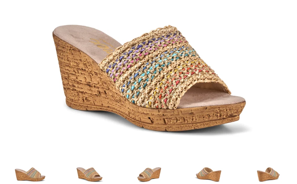 Onex Claire Brite Multi Weave Wedge Sandália Slide Feminina EUA tamanhos 5-11/NOVO!!! - Imagem 1 de 1