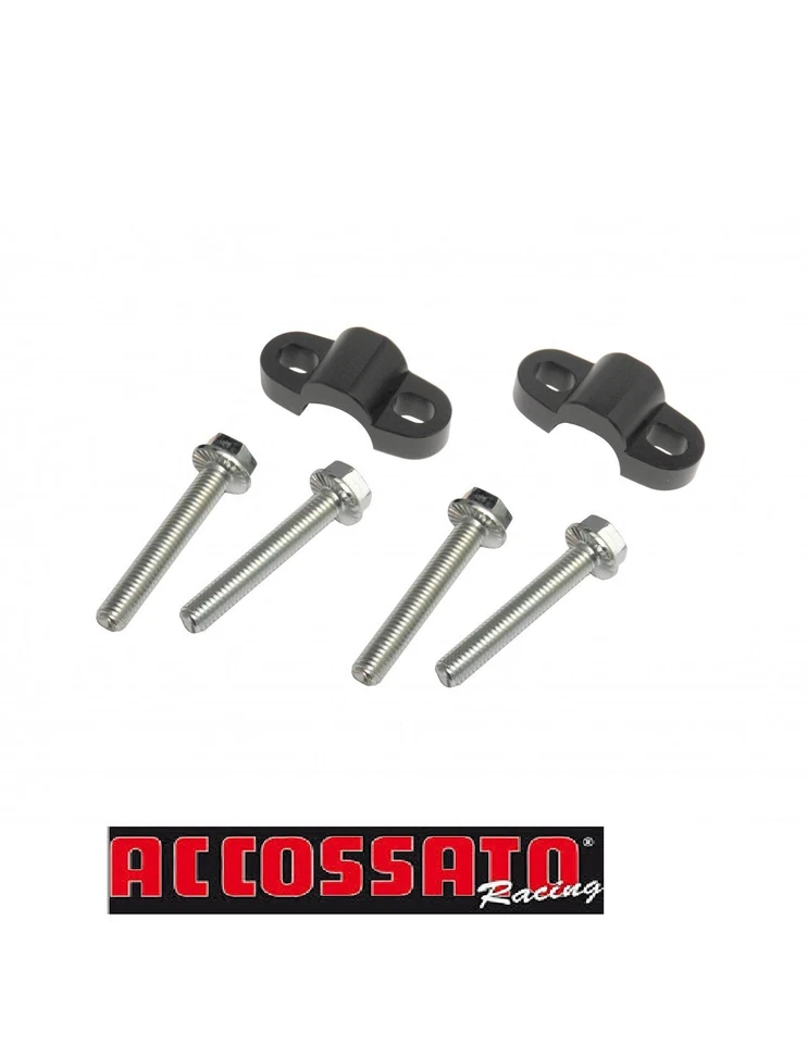 COPPIA RIALZI +20mm MANUBRIO ACCOSSATO RISERS RK122 DIAMETRO 22 ERGAL CNC NERO - Immagine 1 di 1