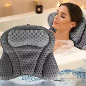 Luxury Spa Bath Pillow Cushion Premium Waterproof 4D Mesh Neck Back Comfortable - Picture 1 of 12