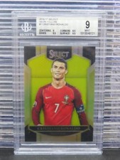 2016-17 Panini Select Cristiano Ronaldo Terrace Neon Yellow Prizm #049/125 BGS 9