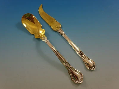 Juego de servir caviar de plata esterlina Chantilly by Gorham 2 piezas oro lavado personalizado Foto 1 de 4