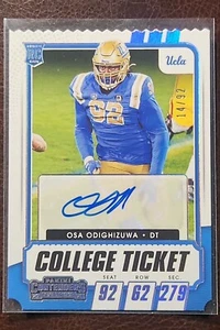 Osa Odighizuwa 2021 Contenders Draft Picks College Ticket Stub RC Auto /92 UCLA - Bild 1 von 2