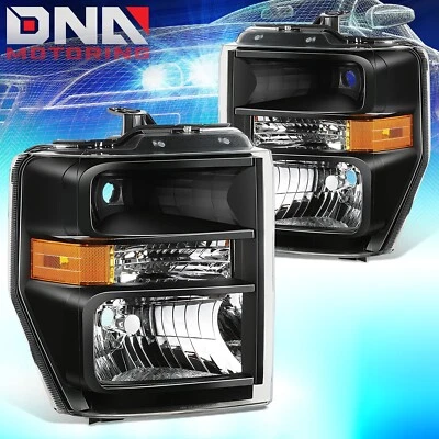 Faros negros/ámbar para Ford E150 E250 E350SD E450SD F650 F750 2008-2021 Foto 1 de 4