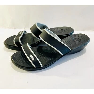 Crocs Madeira Sandalias Confort Deslizables Negro Blanco Verano Mujer 10 Nuevas Foto 1 de 4