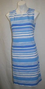 J. McLaughlin Sophia Dress Blue/Light Blue/White Watercolor Stripe Sz M NEW - Picture 1 of 9