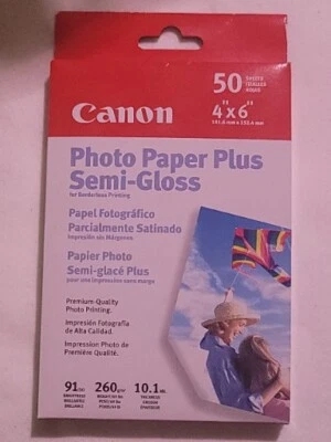 Canon Photo Paper Plus Semi Gloss 50 Sheets 4" x 6” - Image 1 of 2