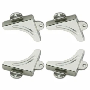 4 X Mirror Picture Corner Holder Nickel Wall Mounting Bracket 7mm Fixing Set - Picture 1 of 2