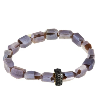 Rarities Moonstone Nugget and Black Spinel Beaded Stretch Bracelet NIB - Image 1 of 4