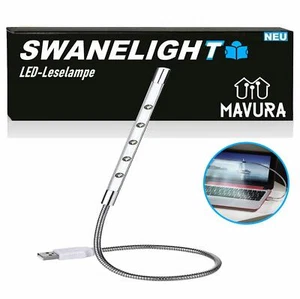 SWANELIGHT USB LED Leselampe Schwenkbar 5 LED Schwanenhalslampe Lampe - Bild 1 von 6