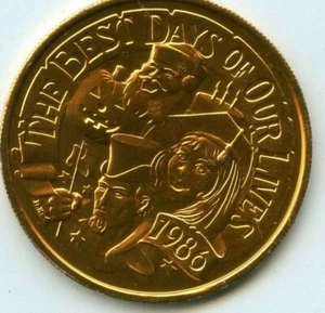 Mardi Gras Doubloon Krewe of Atlas 1986 Aluminum Gold - Picture 1 of 2