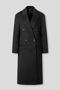 Premium Trench Coat Notch Lapel Double Breasted Wool Cashmere Blend Overcoat - Picture 1 of 14