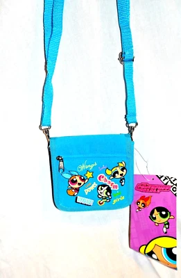 NOVA COM ETIQUETAS CARTEIRA DE MOEDAS POWERPUFF GIRLS ALÇA 4" X 5"  - Imagem 1 de 3
