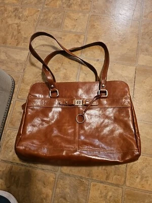 Giani Bernini Cartera Grande Bolso de Mano Laptop Bolso de Hombro Cartera en Cuero Vegano Esmaltado Foto 1 de 4