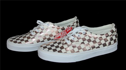 Scacchiera metallica epoca VANS oro rosa scintillante assegni scarpe di tela nuove con etichette