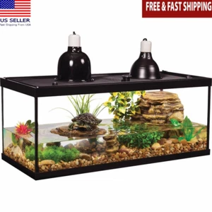 20 Gallon Turtle Tank Complete Kit W/ Filter Heating Lamps Basking Platform New - Picture 1 of 8