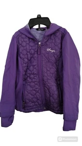 Girl's Snozu Purple jacket with faux fur lining, nylon like, finger holes, size - Picture 1 of 12