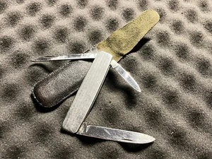 Herrenmesser Edelstahlmesser GML Leegebruch Taschenmesser mit Lederetui - Bild 1 von 14