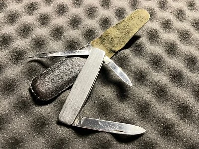 Herrenmesser Edelstahlmesser GML Leegebruch Taschenmesser mit Lederetui - Bild 1 von 4