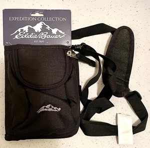 EDDIE BAUER Black Ripstop Camera Bag/Travel Wallet Organizer Strap Belt Loop NEW - Picture 1 of 8