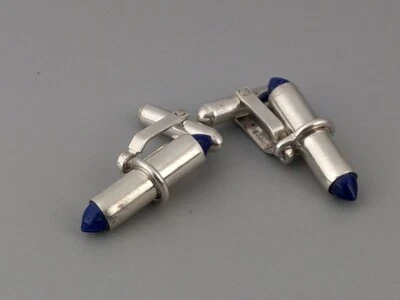 Naturale Lapislazzuli Gemma 925 Argento Sterling Gemelli Speciale Regalo Per - Immagine 1 di 4