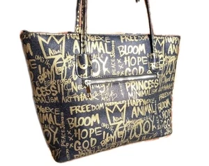 Graffiti Tote By Alba Designer Black & Gold - Picture 1 of 9