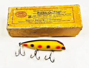 Frühe South Bend 973 Y No Eye Bass Oreno gelb gefleckt um 1910 in Intro Box - Bild 1 von 3