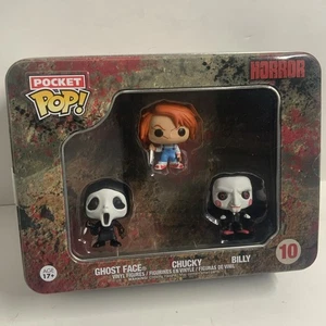 Funko Pocket POP! Figuras de terror de Chucky, Ghost Face y Billy con lata # 10 - Imagen 1 de 13