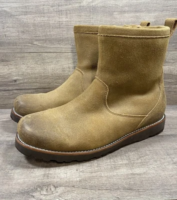 UGG Hendren 棕色防水皮革冬季剪绒靴男式 11 码 — 第 1/4 张图片