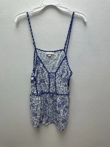 Neu ohne Etikett Knox Rose Größe L Large blau weiß Blumen Tanktop verstellbare Träger - Bild 1 von 4