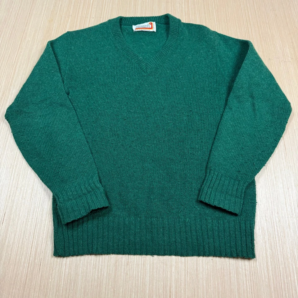 Suéter puritano vintage anos 70 verde escuro thermax médio masculino rockalbilly golfe - Imagem 1 de 4