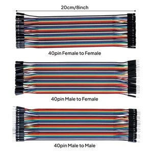 Cable Dupont multicolor ELEGOO 120 piezas 40 pines macho a hembra, 40 pines macho a macho, - Imagen 1 de 5
