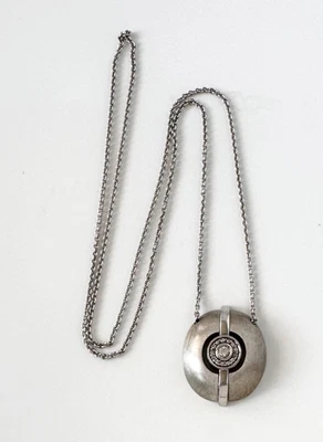 PETRA AZAR "Evolution" Sterling & White Sapphire Magnetic Closure Pendant;Z491 - Image 1 of 4