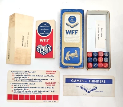 WFF'N PROOF 游戏思想家 初学者 现代逻辑 游戏 复古 1965 年 耶鲁 — 第 1/4 张图片