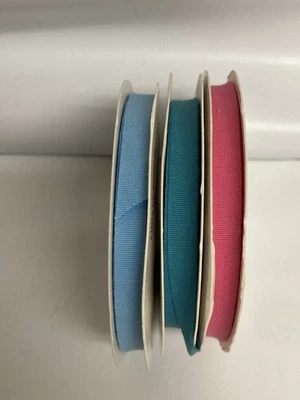 Stampin' Up! 3 Ribbons Cotton 1/4" Island Indigo, Marina Mist, Melon Mambo - Image 1 of 3