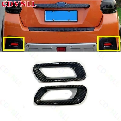 Cubierta de marco de luz antiniebla trasera exterior de fibra de carbono para Subaru XV Crosstrek 2013-17 Foto 1 de 4