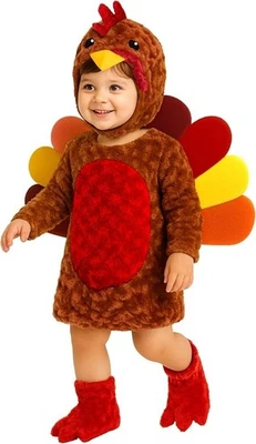Baby Turkey Costume + Boots Toddler Kids Thanksgiving Christmas Outfit 1-6 Yrs - Image 1 of 4