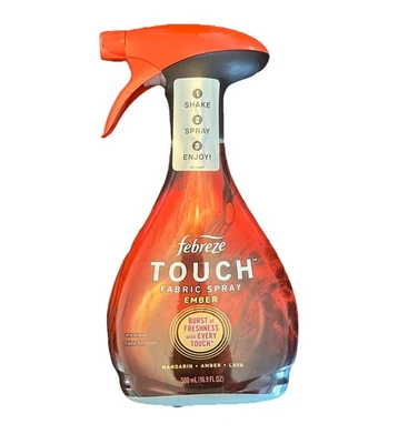 Spray de tela Febreze Touch EMBER 16,9 fl oz ámbar mandarina lava NUEVO Foto 1 de 2