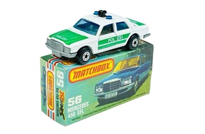 Matchbox Lesney Superfast MB56 Mercedes 450 SEL Polizei Police Car w/K Box - Picture 1 of 13