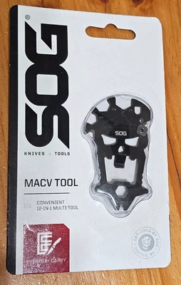 SOG MACV TOOL Multi-Tool 12 Tools Included in 1 Piece Hard-cased Black SM1001-CP - Image 1 of 2
