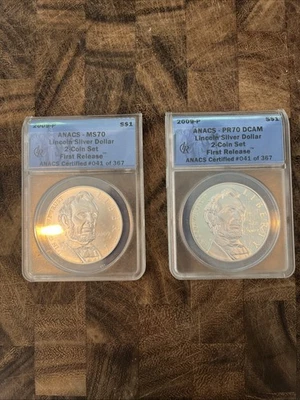 2009-P Lincoln Commemorative Silver Dollar 2 Coin Set - Image 1 of 2