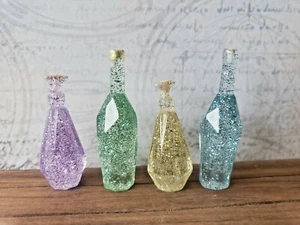 4 glittery bottles perfume spooky potions 1:12th 1:6th scale dolls house UH53 - Picture 1 of 2