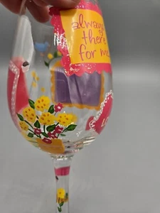 LOLITA LOVE MY WINE GLASS #1 ABUELA 15 OZ PINTADO A MANO sin caja - Imagen 1 de 12