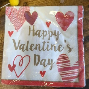 NEW Happy Valentine's Day Napkin, 16 ct Luncheon Party 16 Ct Lunch Napkins - Picture 1 of 1