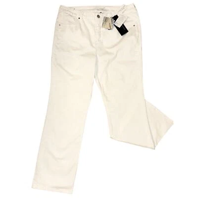 NEW DIANE GILMAN Forever Lux White Denim Jeans Size 18 Slimming Slim Bootcut NWT - Image 1 of 4