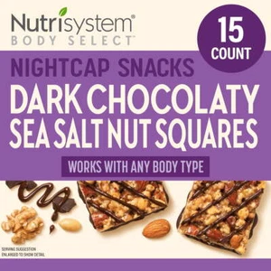 Dark Chocolaty Sea Salt Nut Squares 15ct No Artificial Flavors Vegetarian Sweet - Picture 1 of 3