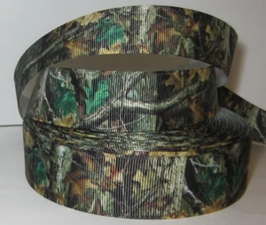 Camo ribbon 1" grosgrain ribbon Tree Leaf ribbon 5 Yards ships free - Picture 1 of 1